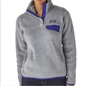 ❌SOLD❌Grey/Purple Patagonia pullover/fleece!